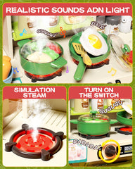 STACTCUTE fridge and oven with shelves support organized pretend kitchen play.