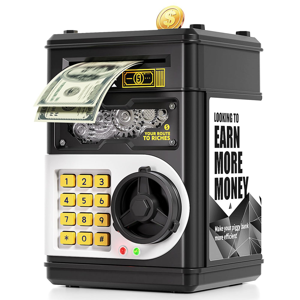 STACTCUTE piggy bank gear design; durable, kid-friendly savings companion.