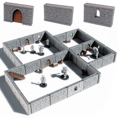 STAHLHAMMERS Dungeon Walls 48-piece set for immersive tabletop terrain.