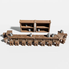 STAHLHAMMERS tavern long tables set for group dining in campaigns