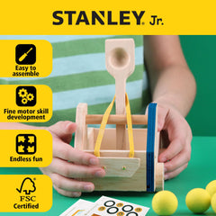 STANLEY Jr. kid builds and imagines a functional crafty catapult
