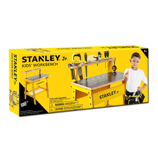 STANLEY Jr. Kids Work Bench overview in real wood.