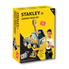 STANLEY Jr. truck catapult kit unboxed with kid-friendly wooden parts for beginners