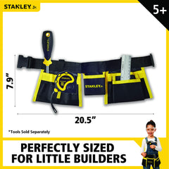 STANLEY Jr. tool belt pockets illustrate organized space for pretend tools