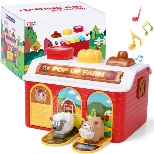 STAPAW interactive pop-up toy with music and lights engages senses during play