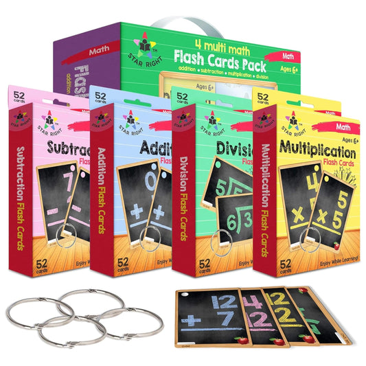 Star Right addition flash cards cover promotes organized practice for early math skills.