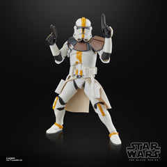 Star Wars The Black Series Clone Lieutenant Galle deco highlights faithful Episode III details.