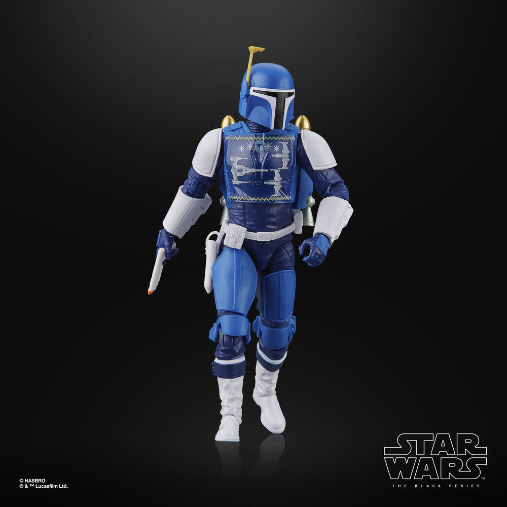 STAR WARS The Black Series Mandalorian Scout Holiday Edition packaging with contents visible