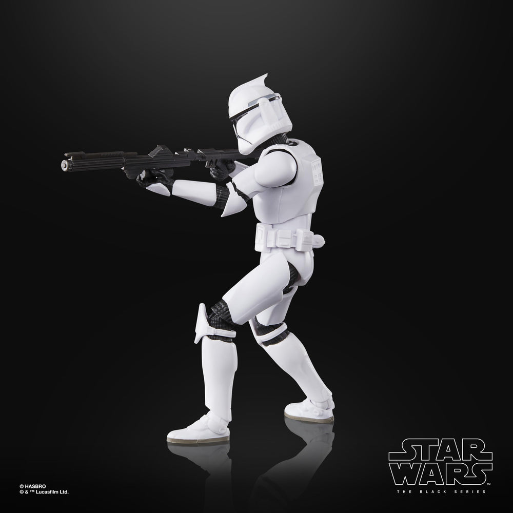 Star Wars Black Series Phase I Clone Trooper articulation points for dynamic posing.