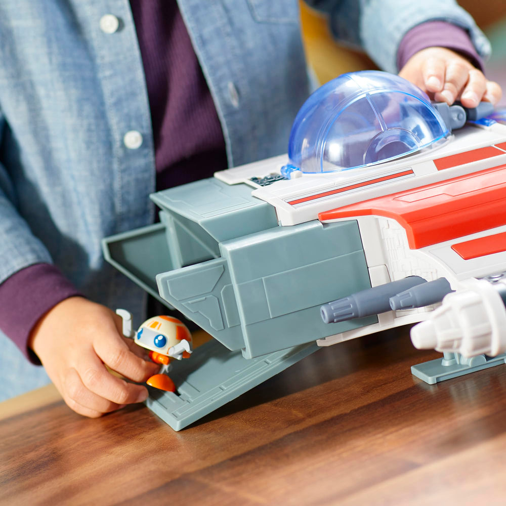 Cargo ramp on the Crimson Firehawk opens to reveal extra play space