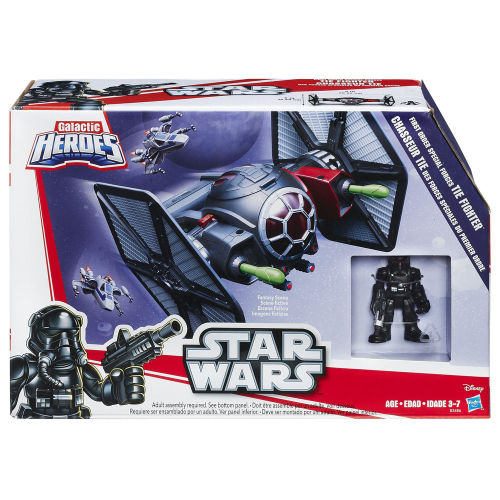 Star Wars Galactic Heroes Tie Fighter Pilot Elite Action Figure displayed in packaging scene for display and collection.