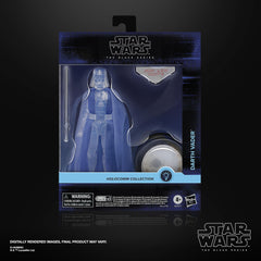 STAR WARS holopuck light up display beside Vader figure