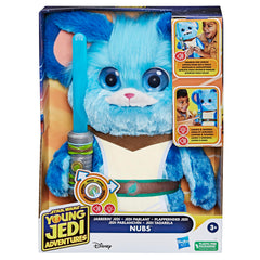 Star Wars Jabberin' Jedi Nubs with blue light-up lightsaber for imaginative role-play.