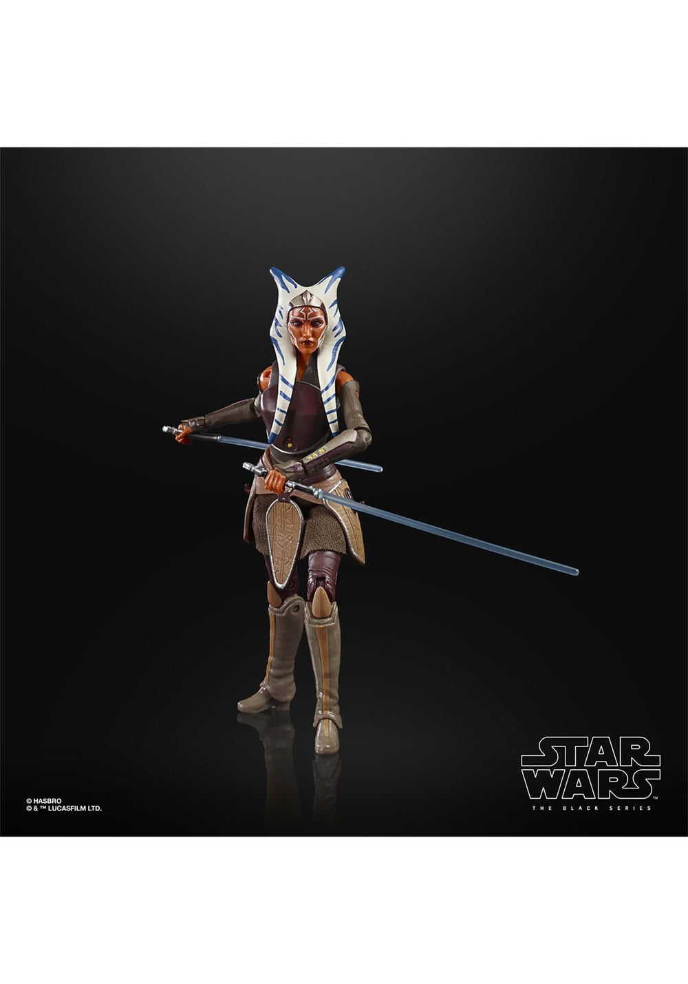 STAR WARS The Black Series Ahsoka Tano figure detailed deco enhances collector display.