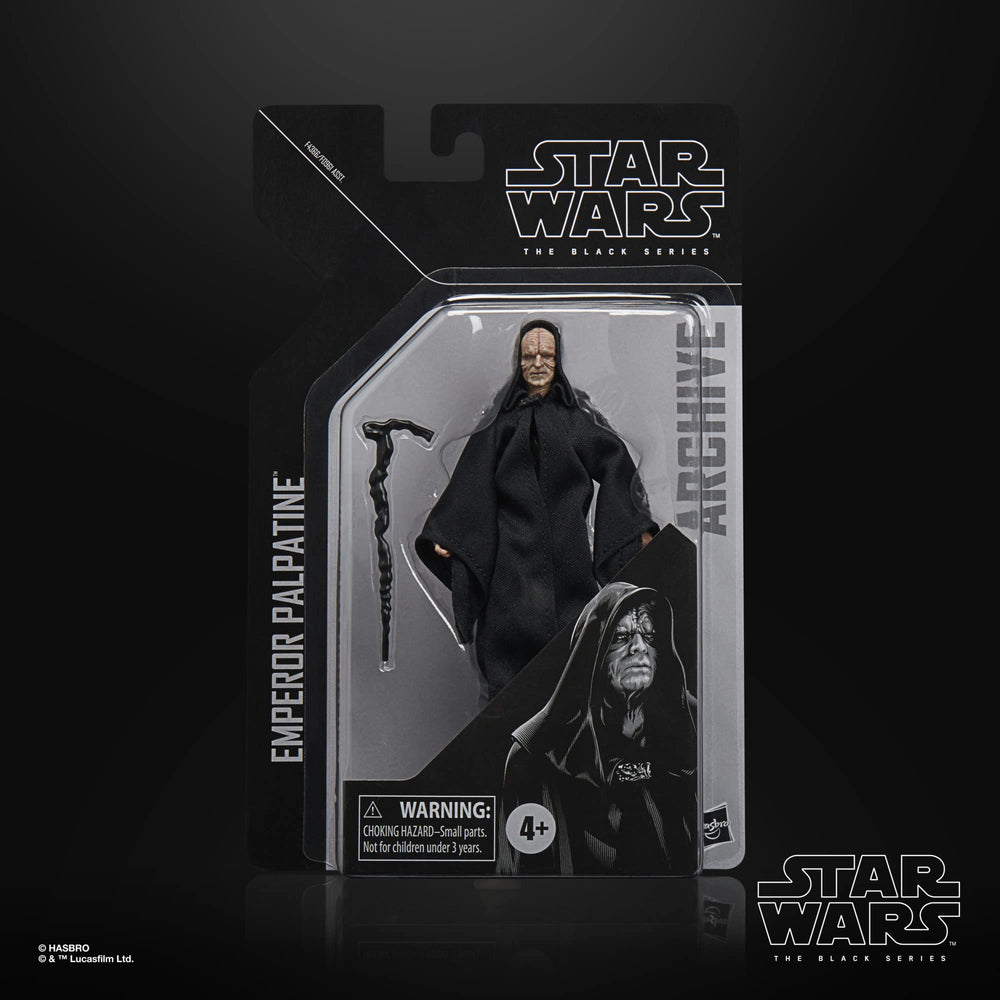 STAR WARS The Black Series Archive Emperor Palpatine close-up showcasing premium deco