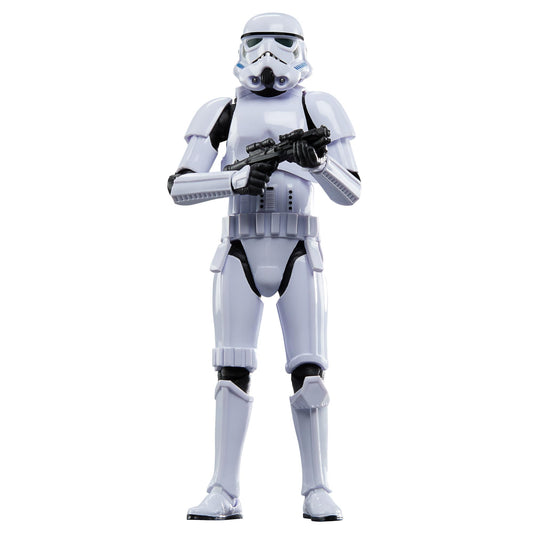 STAR WARS The Black Series Imperial Stormtrooper figure with premium articulation for dynamic posing.