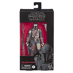 STAR WARS The Black Series Mandalorian front view with beskar armor and mask.