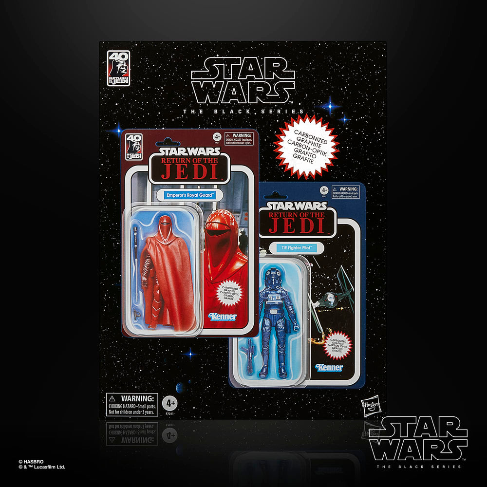 Star Wars The Black Series TIE Pilot carbonized figure offers dynamic display options.
