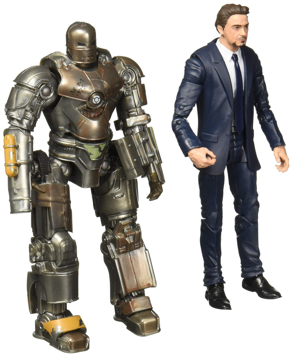 STAR WARS Tony Stark Iron Man Mark 1 2-pack front view showcasing poseable action figures for display.