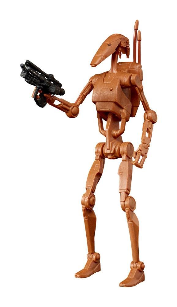 Star Wars The Vintage Collection Battle Droid articulation close-up for posing.