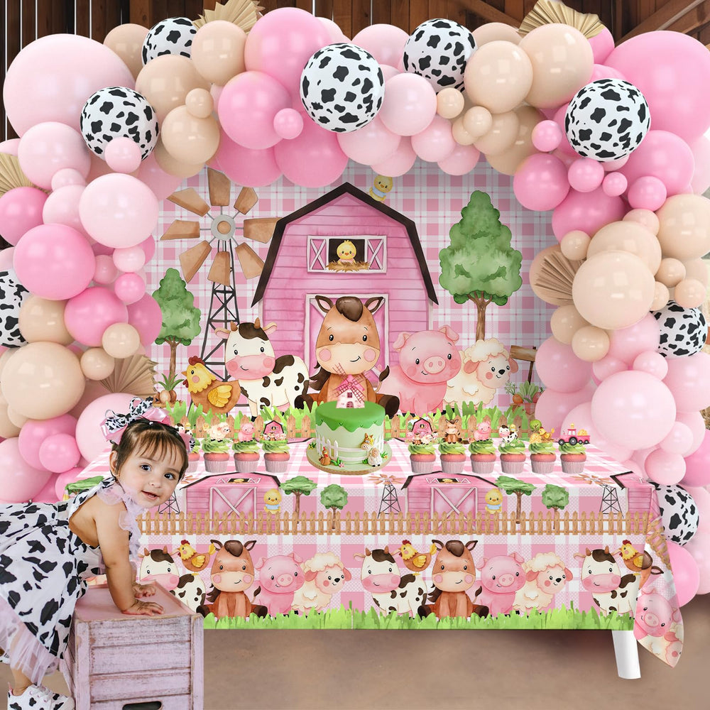 Staraise white cow balloons add cute accents for centerpieces.