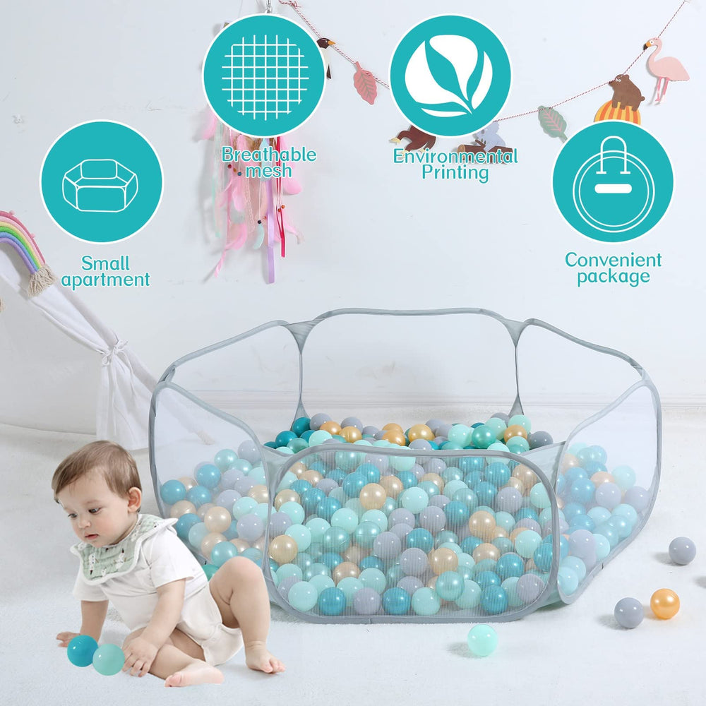 STARBOLO Gray Ball Pit high-capacity design for multiple kids