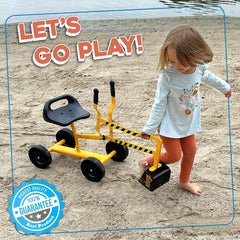 Stargo excavator toy assembly in-box with metal parts for quick setup.