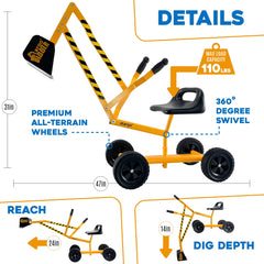 Stargo excavator toy with rotating seat for dynamic play.