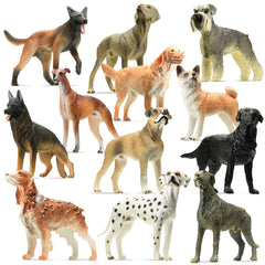 Stargo friendly dog figurines set of 12 on display for imaginative play and learning