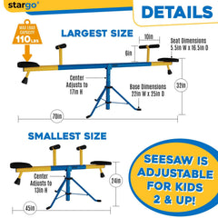 Stargo teeter totter expanded size with 18-inch height and 5.8-foot length