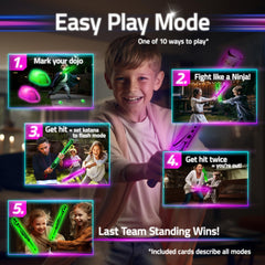 Starlux Ninja Swords glow effects light up the dark for excitement.