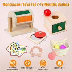 Starrykids objects permanence box helps baby learn that objects continue to exist.
