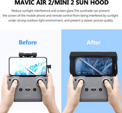 STARTRC Sun Hood on Mini 2 SE controller keeps screen readable under sun.
