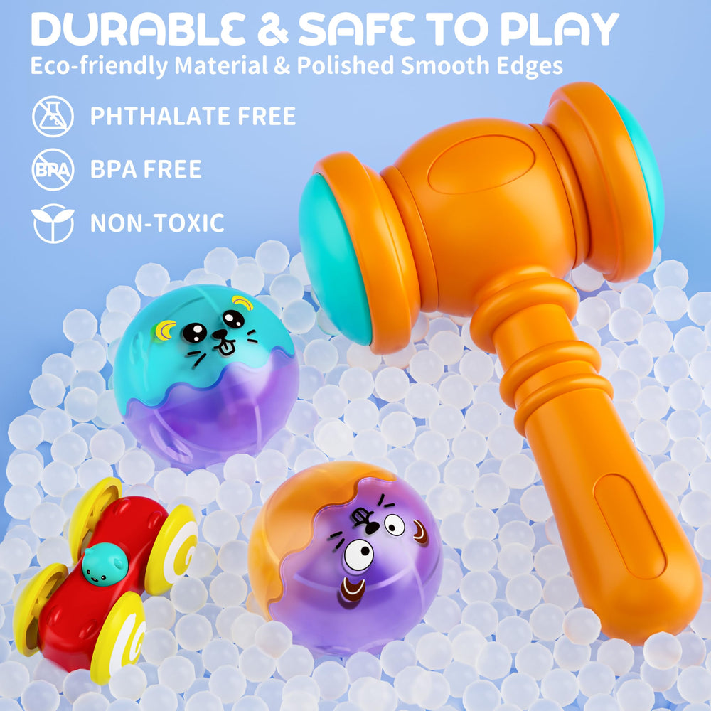 Stay Fun mini racing cars set encourages motion awareness and cooperative play.
