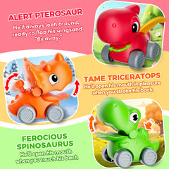 Stay Fun red dinosaur car adds colorful play and imaginative journeys