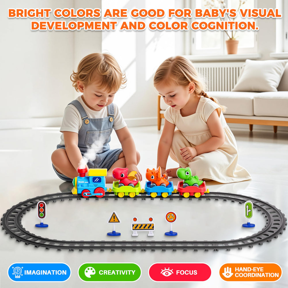 Stay Fun track assembly highlights curved and straight pieces for layout building