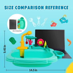 STBEIMEIMY upgraded faucet provides realistic water flow for engaging sensory play.