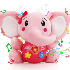 STEAM Life plush elephant pink toy with ultra-soft fabric for soothing baby play