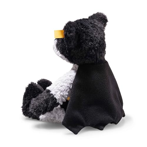 Steiff DC Batman Teddy Bear with stainless steel ear button, signaling quality.