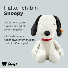 12-inch Steiff Snoopy plush designed for display or play.