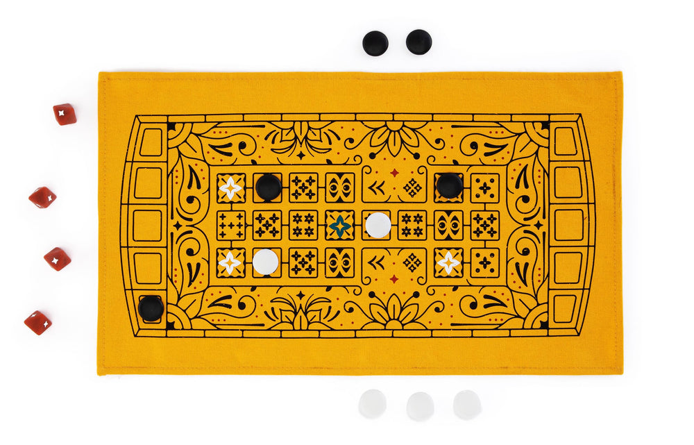 Stellar Factory The Royal Game of UR close-up shows sturdy pieces for longevity.