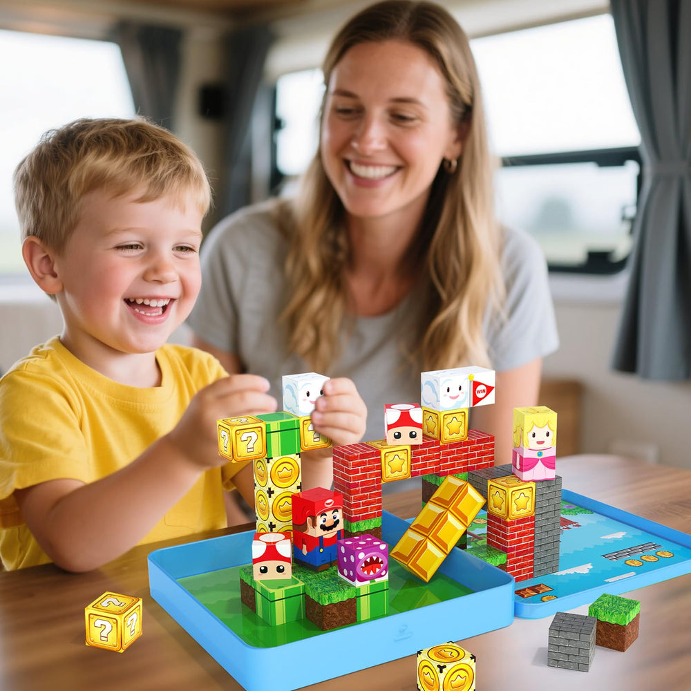 STEM MATCH blocks attach to refrigerators to create quick magnetic scenes