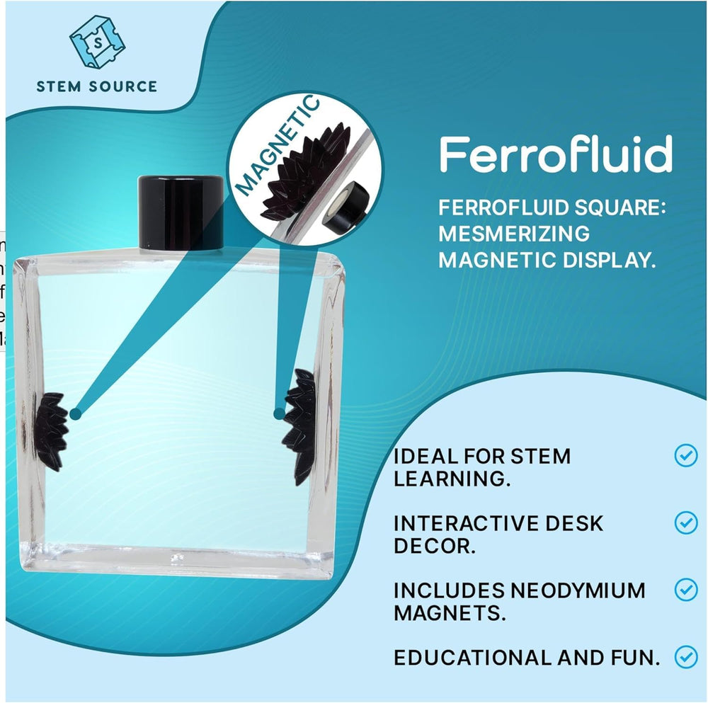 STEM Source metallic ferrofluid desk art highlights magnetic liquid interactions