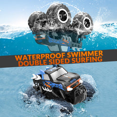 STEMTRON amphibious RC car with dual batteries for extended playtime