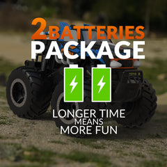 STEMTRON amphibious RC car racing outdoors on grass and pavement
