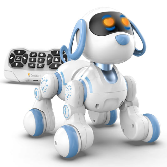 StemTRON robot dog with head touch sensing for interactive play