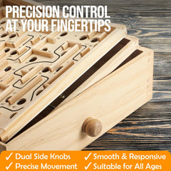 Sterling Labyrinth premium wood craftsmanship adds a timeless look to any shelf