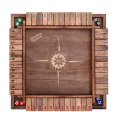 STERLING Shut the Box 12-inch board with nautical compass design for durable family gameplay.