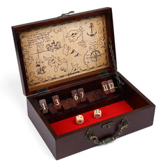 STERLING Shut the Box wooden box lid with compass detail for travel-friendly nautical gaming.