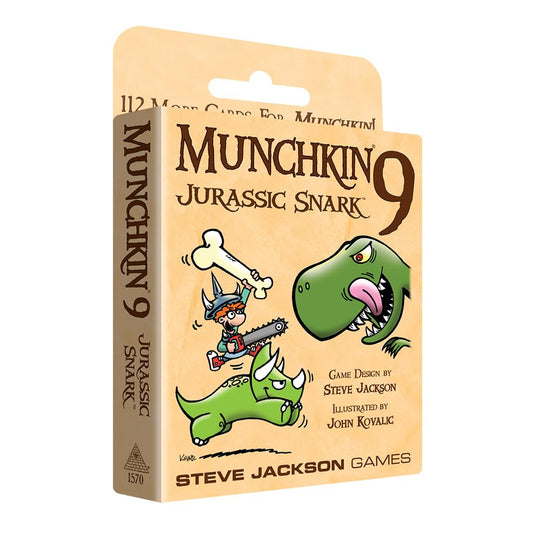Steve Jackson Games Munchkin 9 Jurassic Snark expansion box front for family-friendly dungeon fun